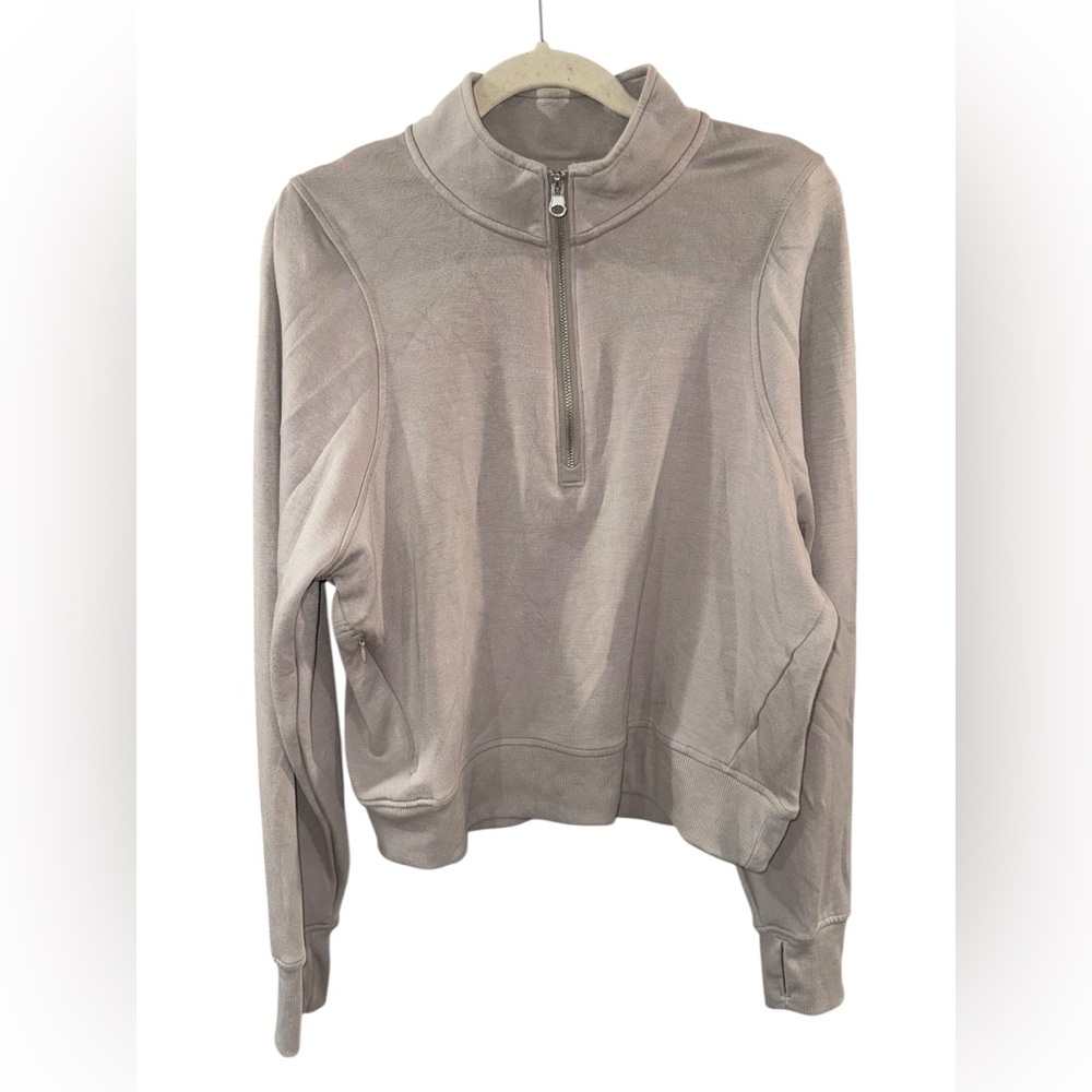Danskin Light Gray Quarter-Zip Sweatshirt‎
